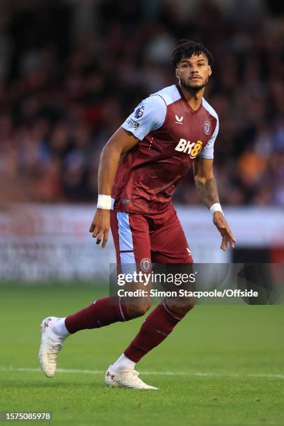 Tyrone Mings of Aston Villa in action during the pre-season friendly match between Aston Villa and SS Lazio at Poundland Bescot Stadium on August 3,...