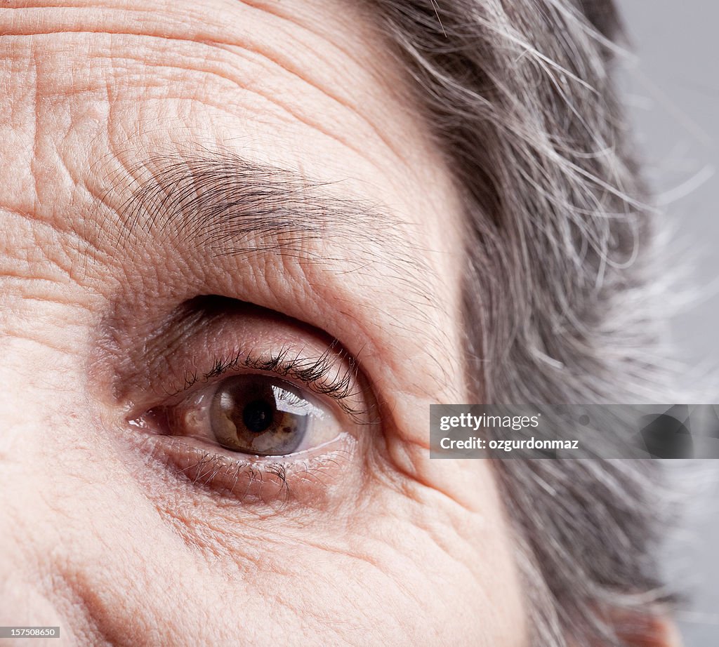 Eye of elderly woman