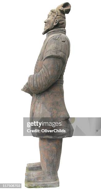 terracotta warrior. side view - terracotta warriors stock pictures, royalty-free photos & images