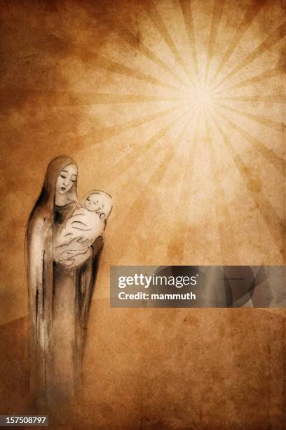 saint mary with the baby jesus - madonna 2009 stock illustrations