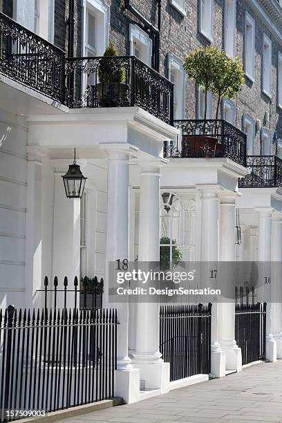 white edwardian houses, west london - colonnade residences stock pictures, royalty-free photos & images