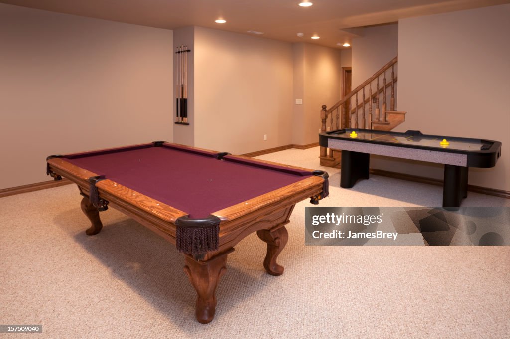 New Game Room With Pool and Air Hockey Tables