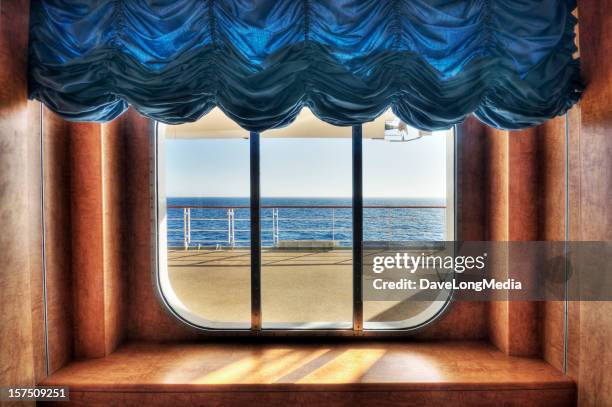 ocean view through window - inside cruise ship stock pictures, royalty-free photos & images