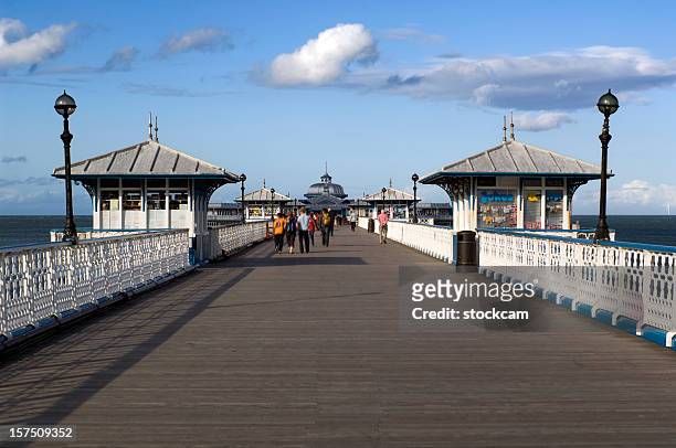 pleasure pier in llandudno wales - llandudno stock pictures, royalty-free photos & images