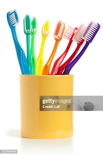 escovas de dentes isolado a branco - toothbrush imagens e fotografias de stock