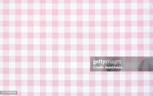pink gingham - gingham stock pictures, royalty-free photos & images