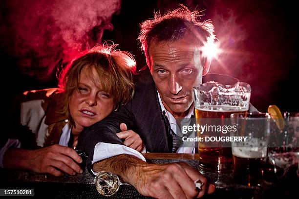 drunks at the bar - drunk stockfoto's en -beelden