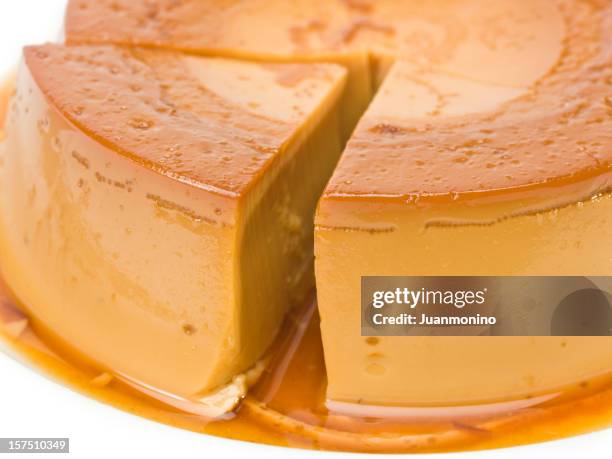 flan (creme de caramelo) - pudim-de-leite imagens e fotografias de stock