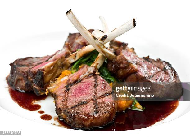lamb chops - lamb chop stock pictures, royalty-free photos & images