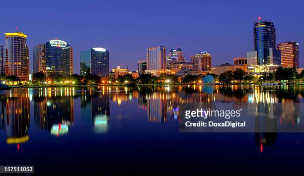 orlando cityscape in early morning - orlando florida stock pictures, royalty-free photos & images