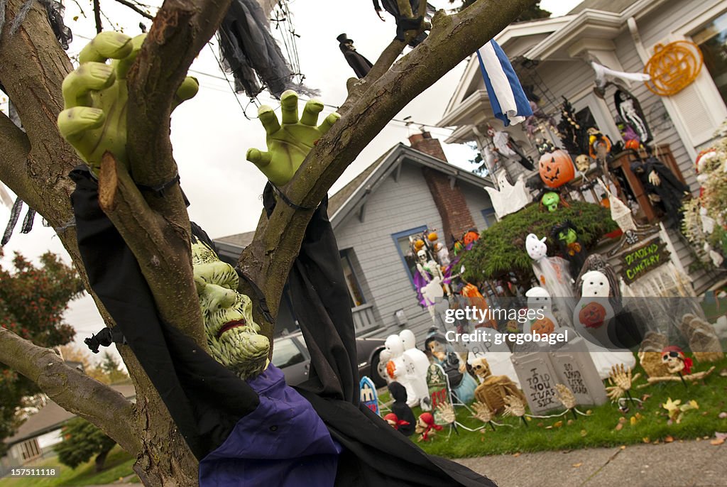 Frankenstein e outras decorações de Halloween