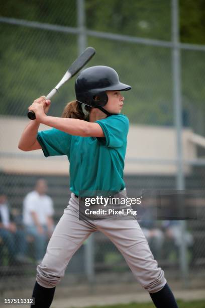 youth league batter up at bat - child batting stock pictures, royalty-free photos & images