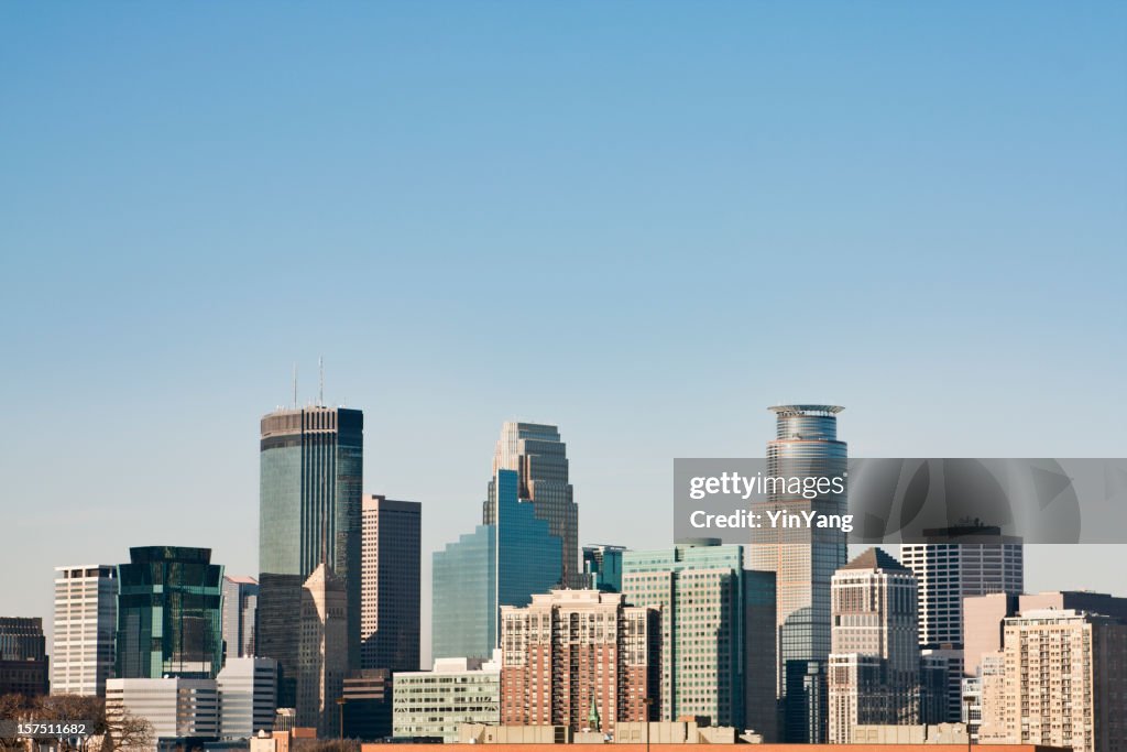 Minneapolis, Minnesota-Skyline der Stadt, der die Innenstadt Stadtansicht von Wolkenkratzer tagsüber