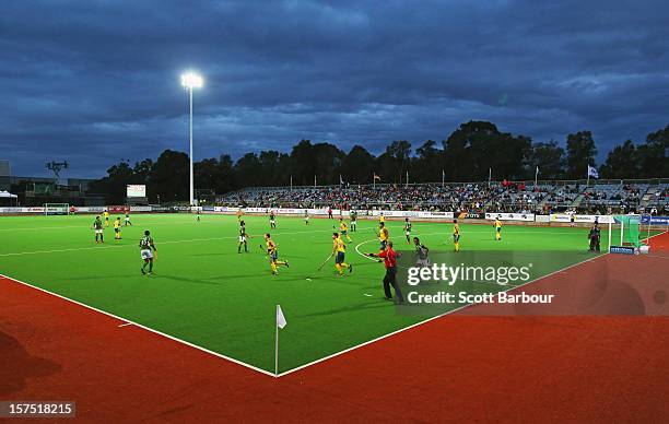 General view during the match between the Australia and Pakistan during day three of the Champions Trophy at the State Netball Hockey Centre on...