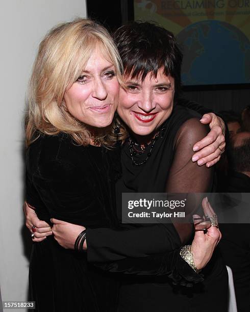 Actress Judith Light and playwright Eve Ensler attend the Global Green USA 13th Annual Sustainable Design Awards at Three Sixty on December 3, 2012...