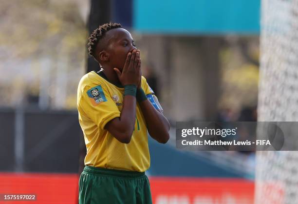 Thembi Kgatlana of South Africa reacts after her goal is ruled out offside during the FIFA Women's World Cup Australia & New Zealand 2023 Group G...