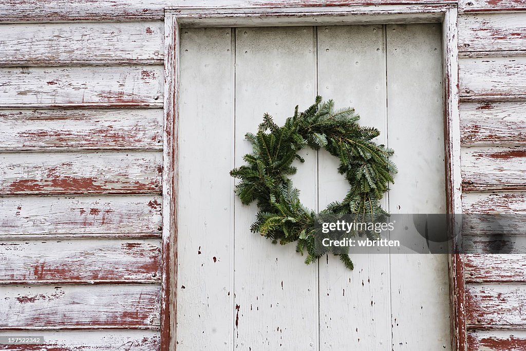 Doorway with Christmas wreath