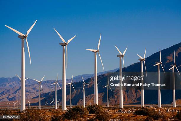 wind turbines near palm springs, ca - wind turbine california stock pictures, royalty-free photos & images
