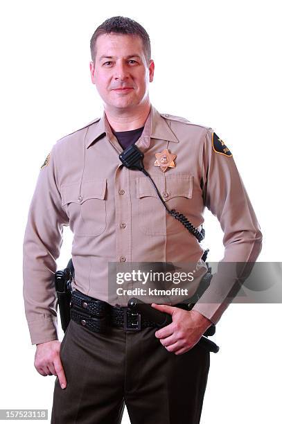 funcionario listo para la acción - sheriff fotografías e imágenes de stock