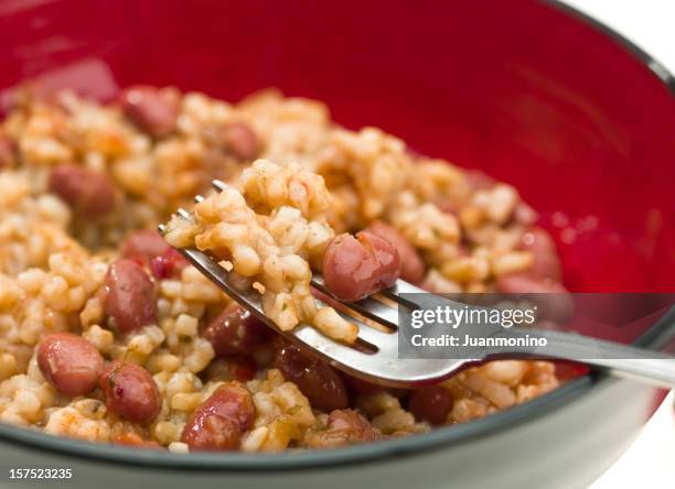 rice and beans - bonen stockfoto's en -beelden