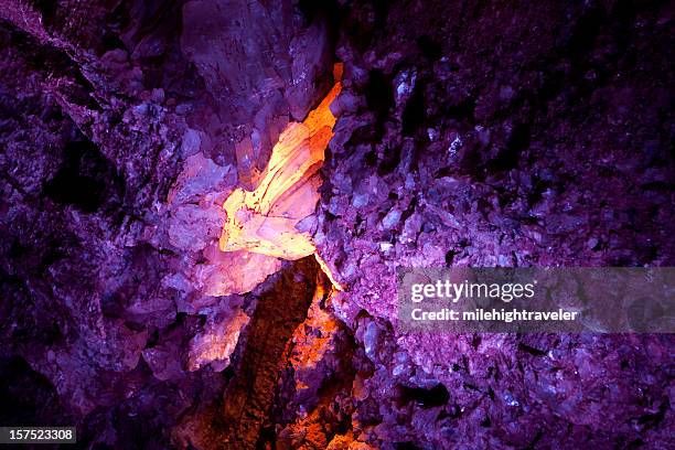 selenite crystals in alabaster caverns state park, oklahoma - crystal stock pictures, royalty-free photos & images