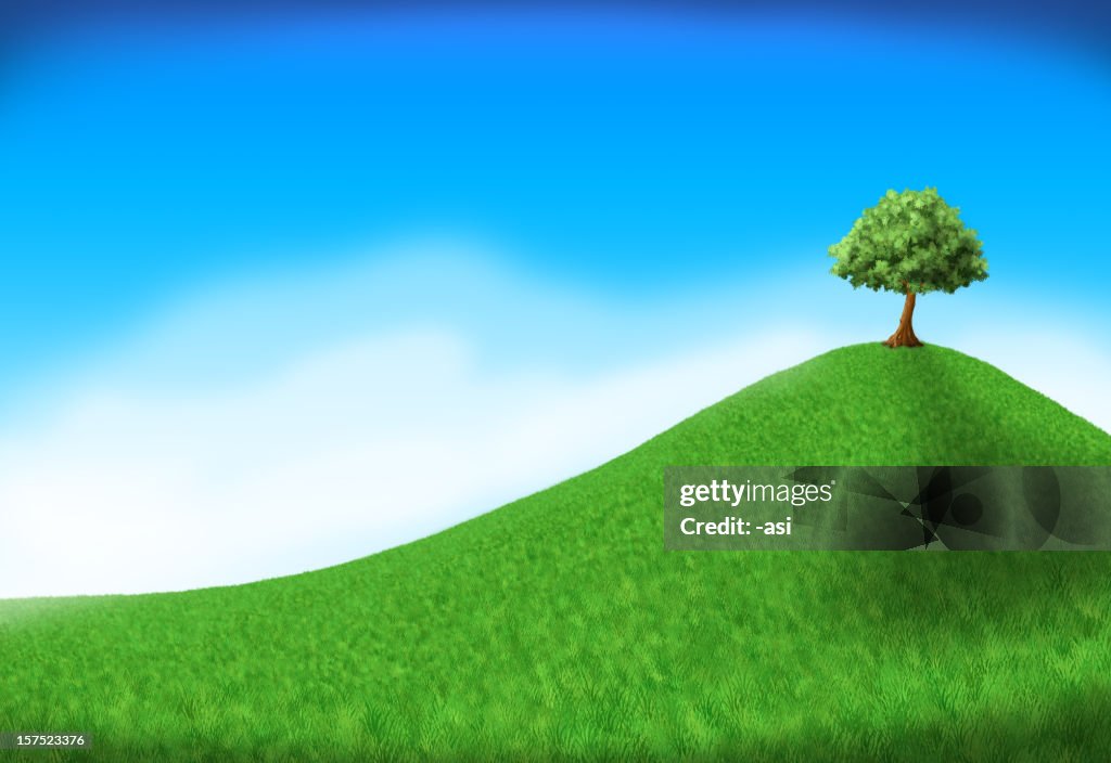 Tree on hill