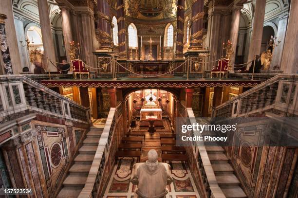 inside basilica of santa maria maggiore - rome basilica stock pictures, royalty-free photos & images