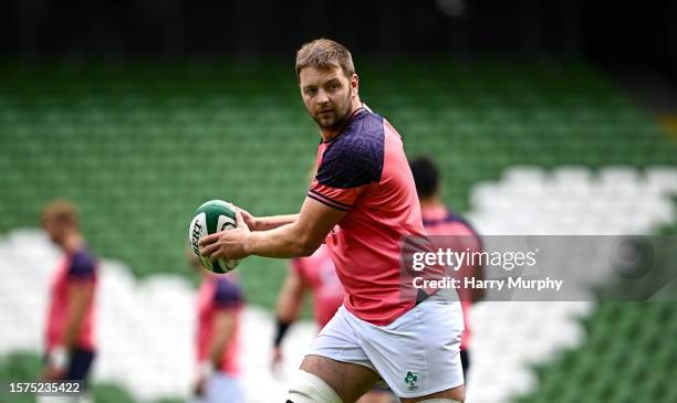 Dublin , Ireland - 4 August 2023; Iain Henderson during an Ireland rugby captain's run at the Aviva Stadium in Dublin.