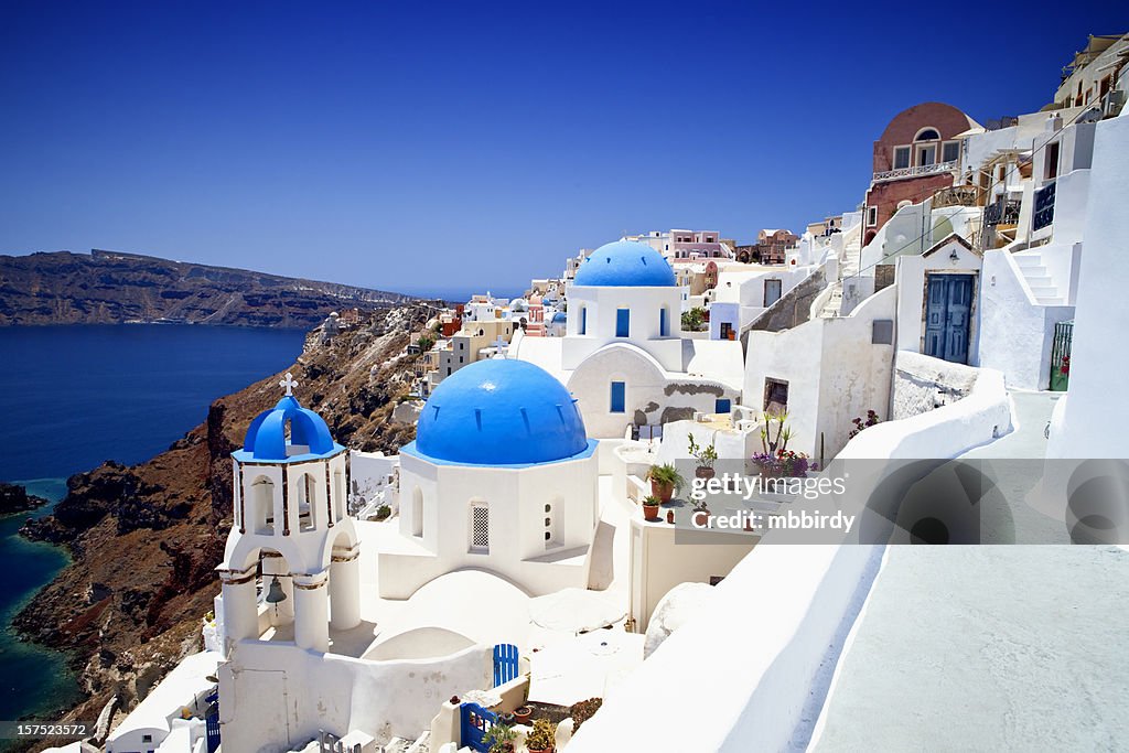 Oia (Ia) village on Santorini island, Greece