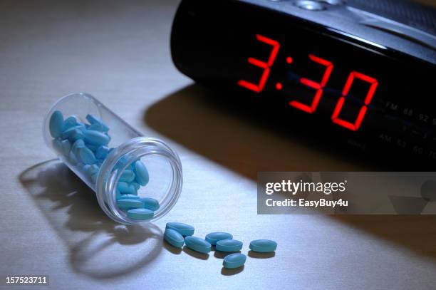 sleeping pills - digital clock bildbanksfoton och bilder