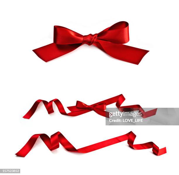 red ribbon - bow stockfoto's en -beelden