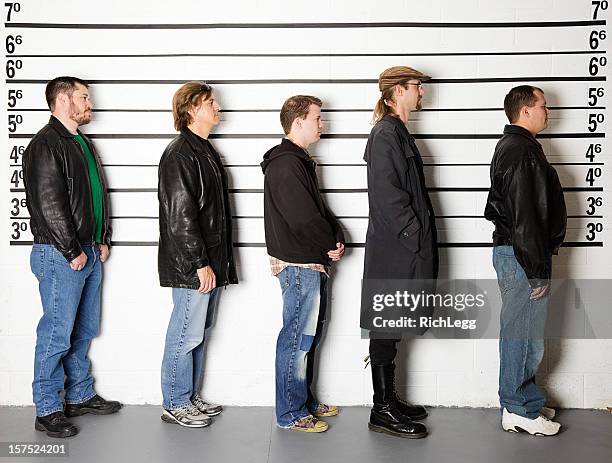 polizei-line-up - police line up stock-fotos und bilder