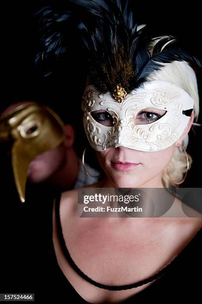 venetian masks - avondbal stockfoto's en -beelden