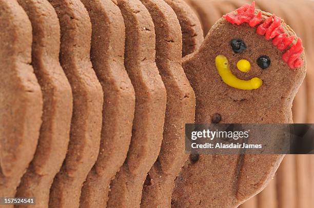 happy biscuit - gingerbread men stock pictures, royalty-free photos & images