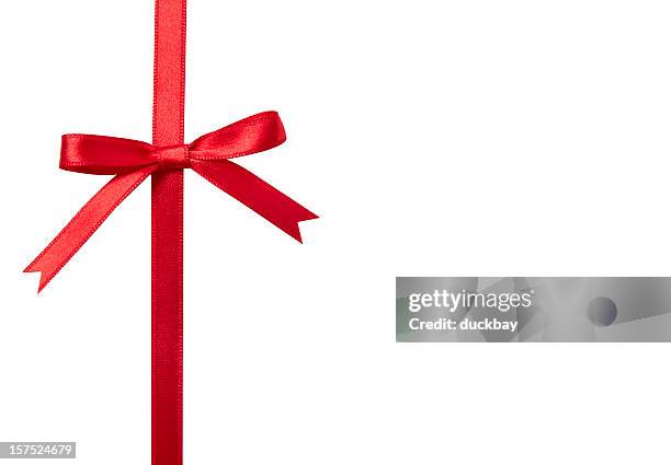 red bow gift - red silk stock pictures, royalty-free photos & images