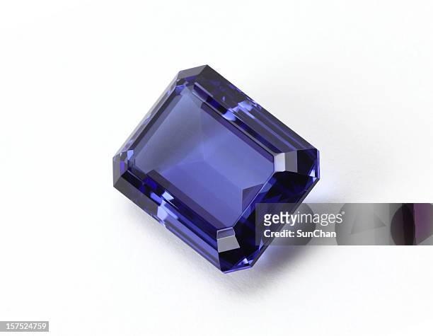 tanzanite gem stone - sapphire stone stock pictures, royalty-free photos & images