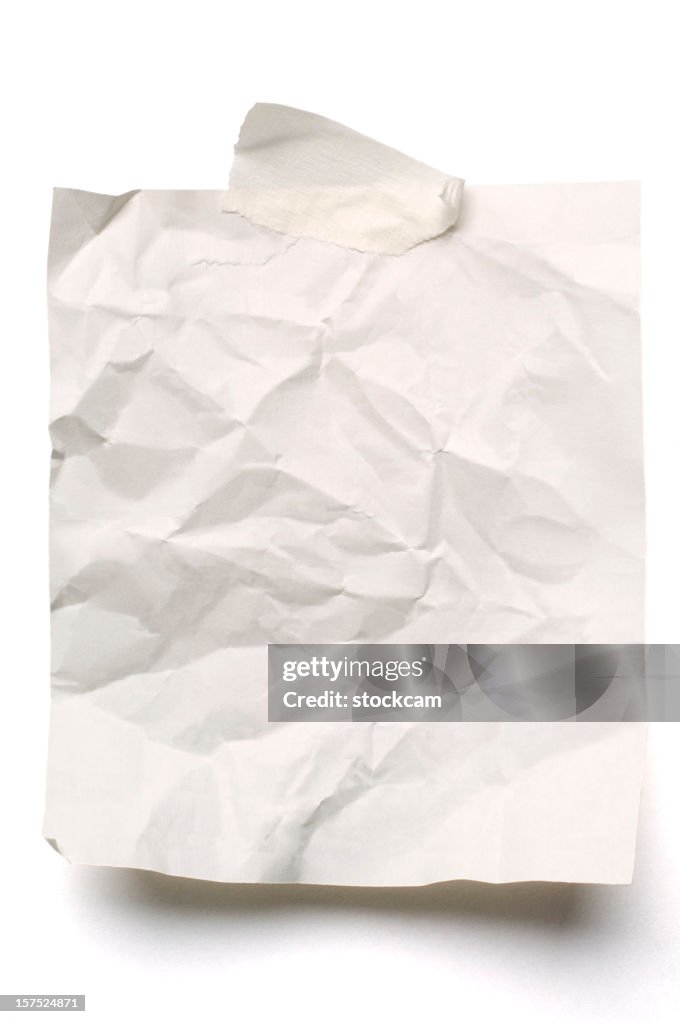 Empty Note Crumpled White Crumpled Note Paper Isolated High-Res Stock Photo - Getty Images