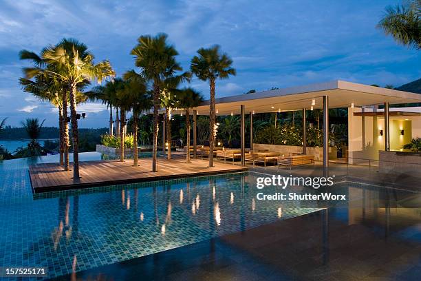 villa sunrise - luxury hotel island stockfoto's en -beelden