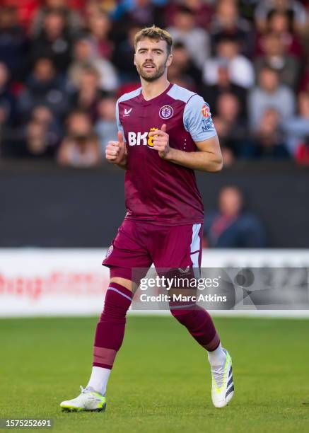 Calum Chambers of Aston Villa during the pre-season friendly match between Aston Villa and SS Lazio at Poundland Bescot Stadium on August 3, 2023 in...