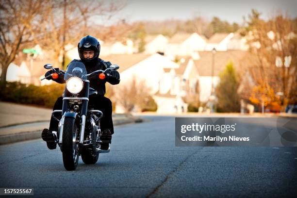 biker-out für eine fahrt - biker jacket stock-fotos und bilder