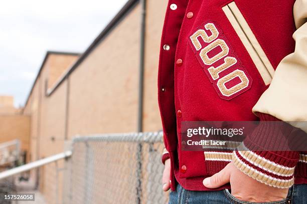 letterman 2010 - varsity jacket stockfoto's en -beelden