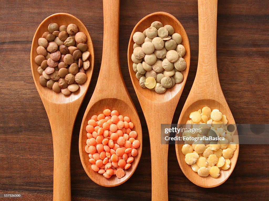 Lentils and spoons