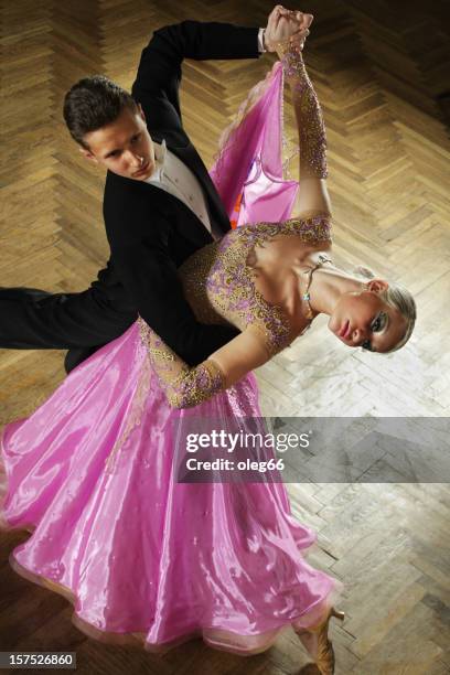dancing couple - waltzing stock pictures, royalty-free photos & images