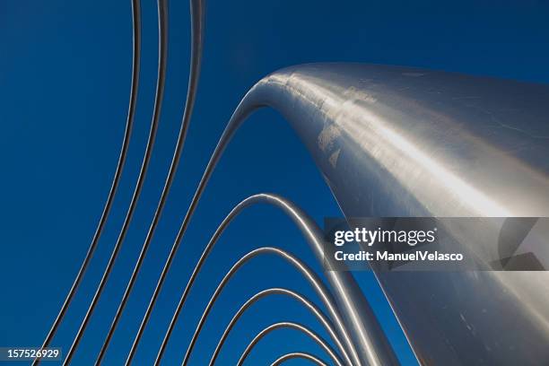 metallic tubes xxxl - pointy architecture stock pictures, royalty-free photos & images