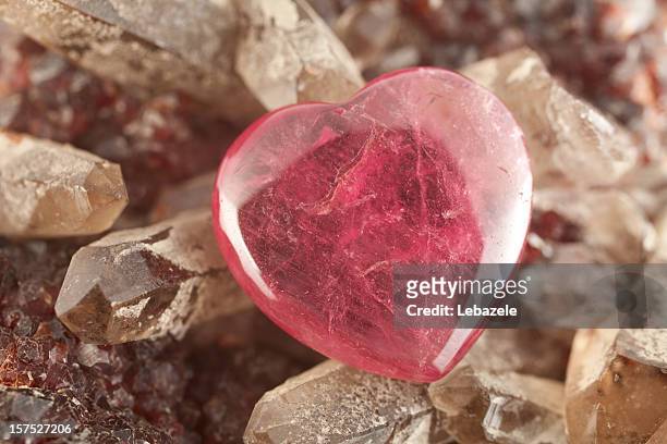 heart shaped gemstone - clear quartz stock pictures, royalty-free photos & images