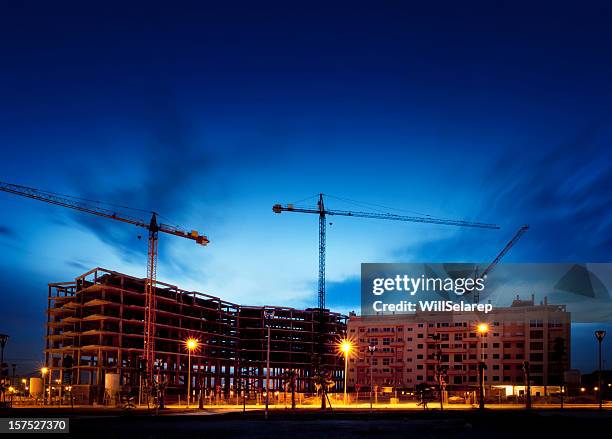construction site - twilight stock pictures, royalty-free photos & images