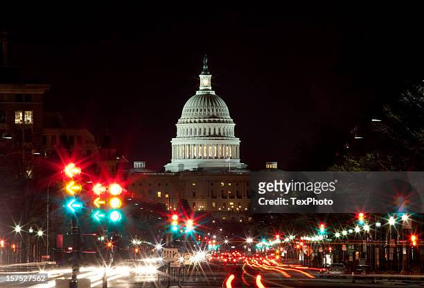 washinton dc capitol building, traffic - us capitol christmas tree stock pictures, royalty-free photos & images