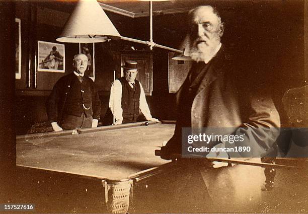 frendly game of billiards - poolbiljart stockfoto's en -beelden