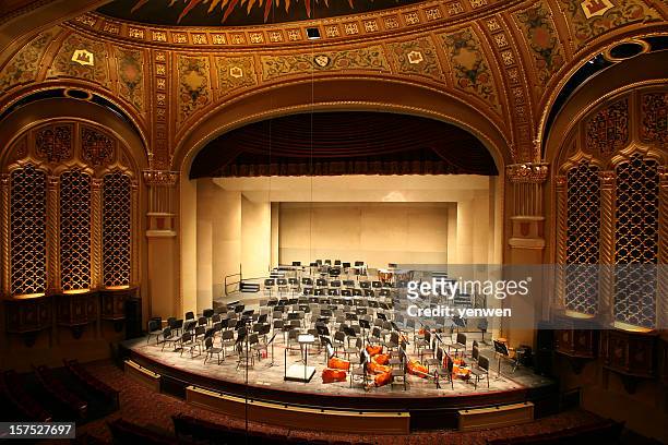 classical music concert hall - concert hall stage stock pictures, royalty-free photos & images