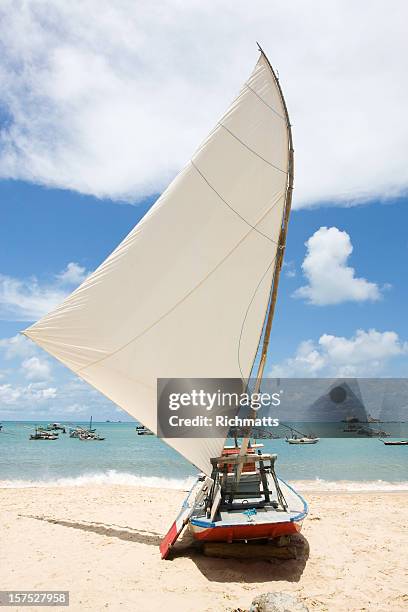 brasil, praia tropical. jangada brasileira. - estado do ceará brasil imagens e fotografias de stock